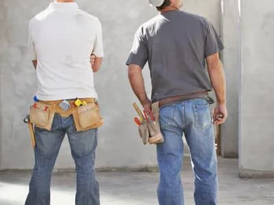 Two construction workers