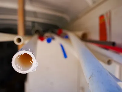 PVC pipe in trailer