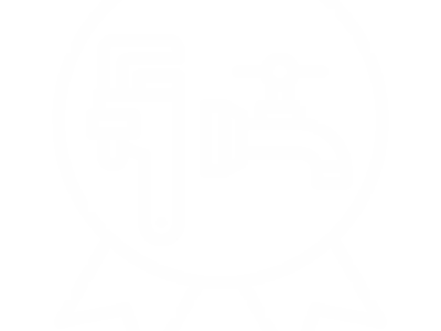 Plumbing symbol with wrench and faucet.