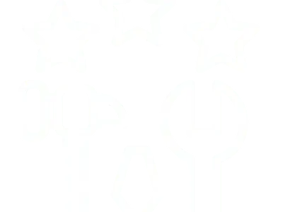 Tools and stars icon on black background.