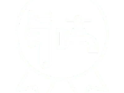 Plumbing symbol with wrench and faucet.