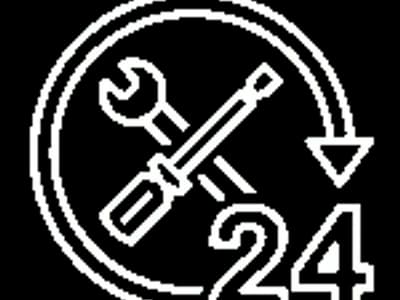 24-hour service icon with tools.