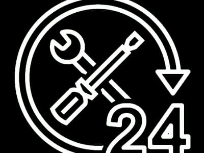 24-hour service icon with tools.