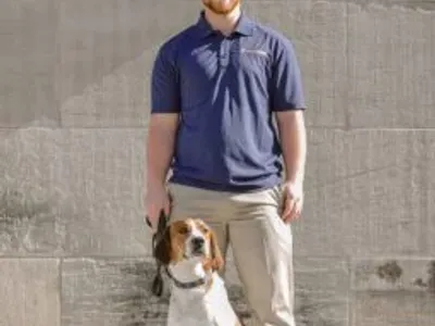 Chris Jordan and his dog