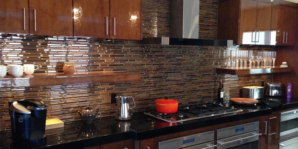 glass mosaic back splash