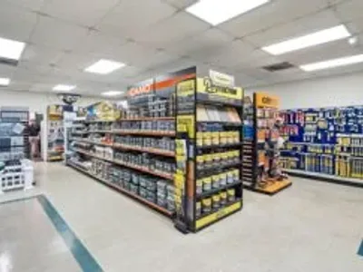 Construction fasteners and hardware supplies display