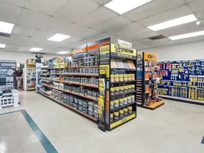 Construction fasteners and hardware supplies display